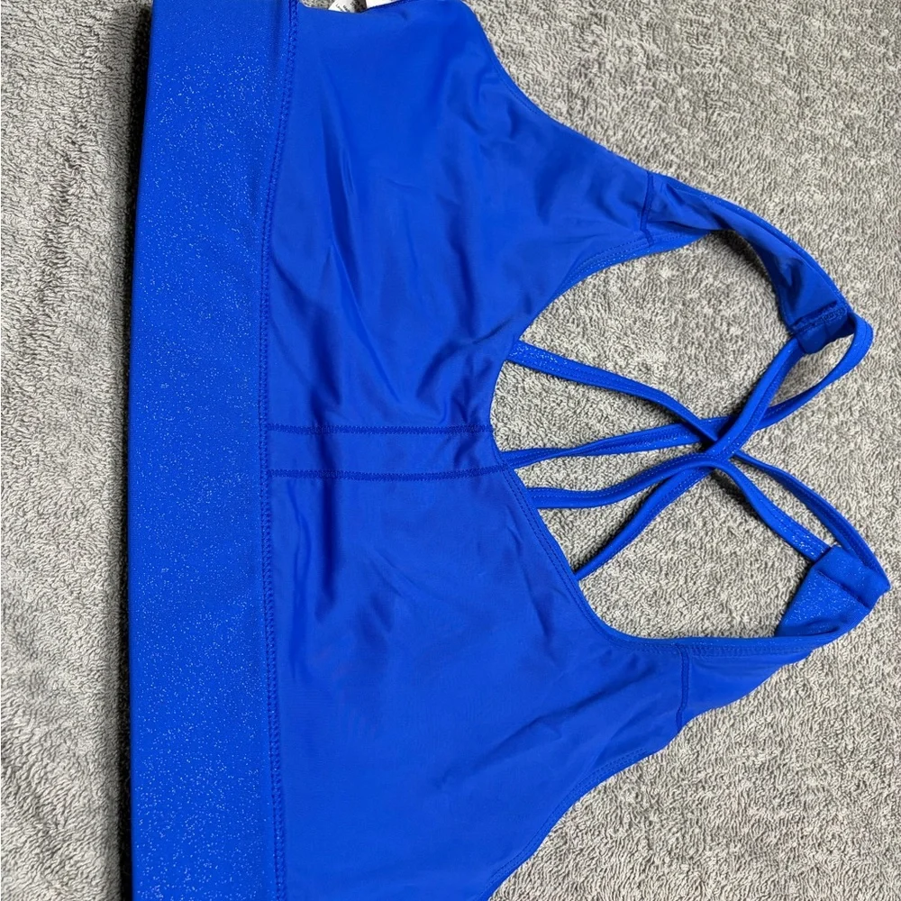 ZYIA Royal Blue Glitter Sports Bra size M-L (sizes L but runs small) - Picture 5 of 5